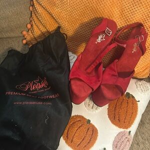 Size 10 pleaser heels red